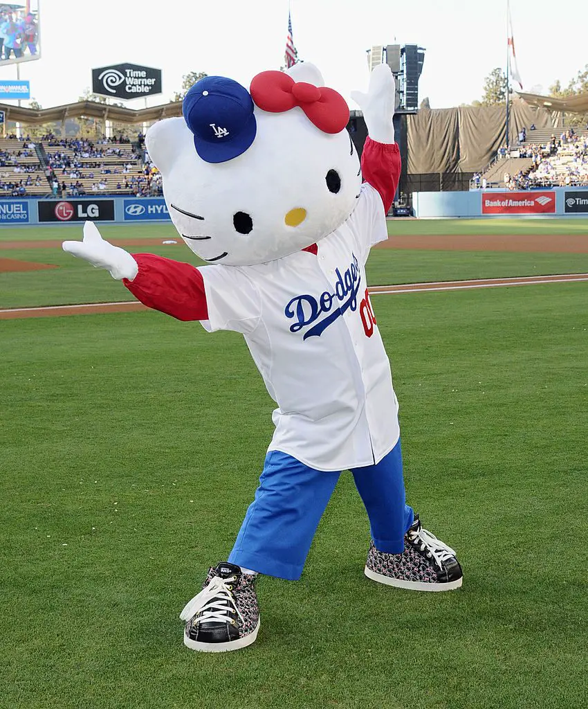 Hello Kitty in Dodger uniform  Hello kitty pictures, Dodgers, Kitty