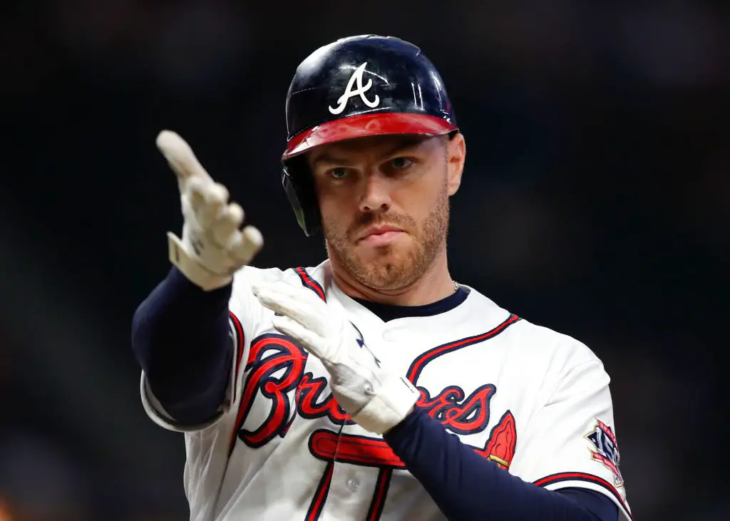 Atlanta's Freddie Freeman Has a Hug Waiting at First Base - The New York  Times