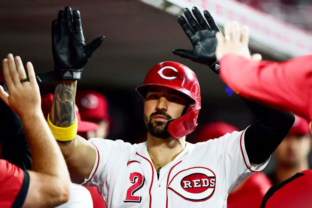 Nick Castellanos explains his gesture to Phillies dugout