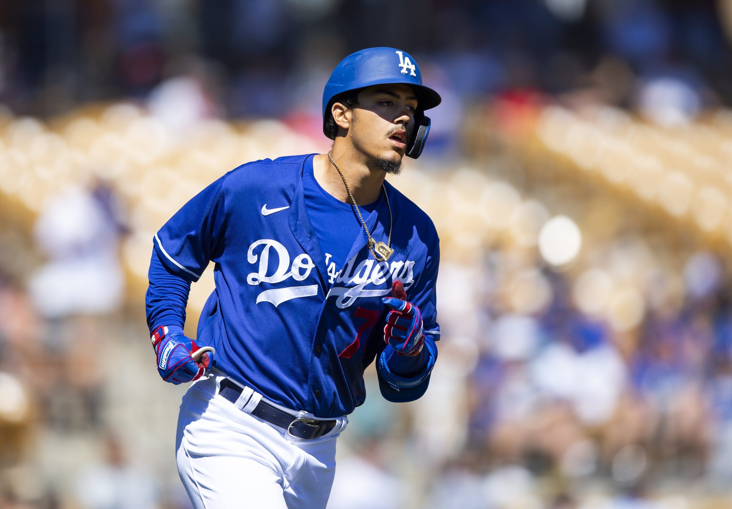 How is Miguel Vargas at second base working out for the Dodgers