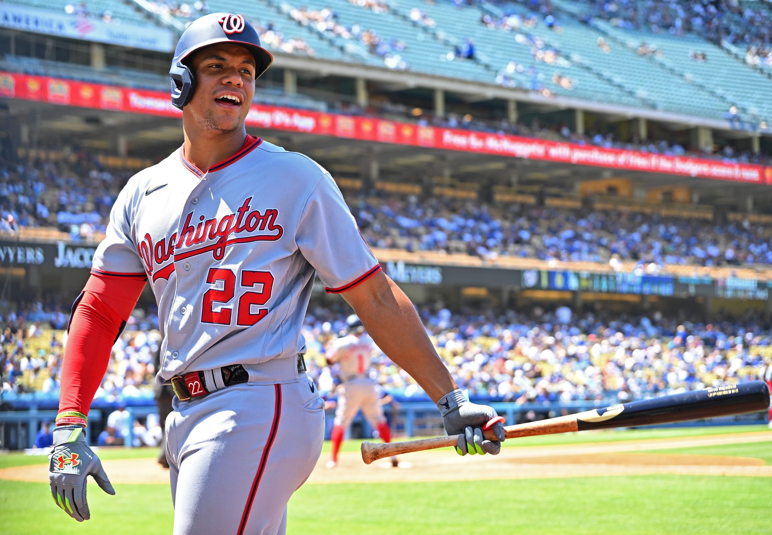 Washington Nationals right fielder Juan Soto (22) bats in the