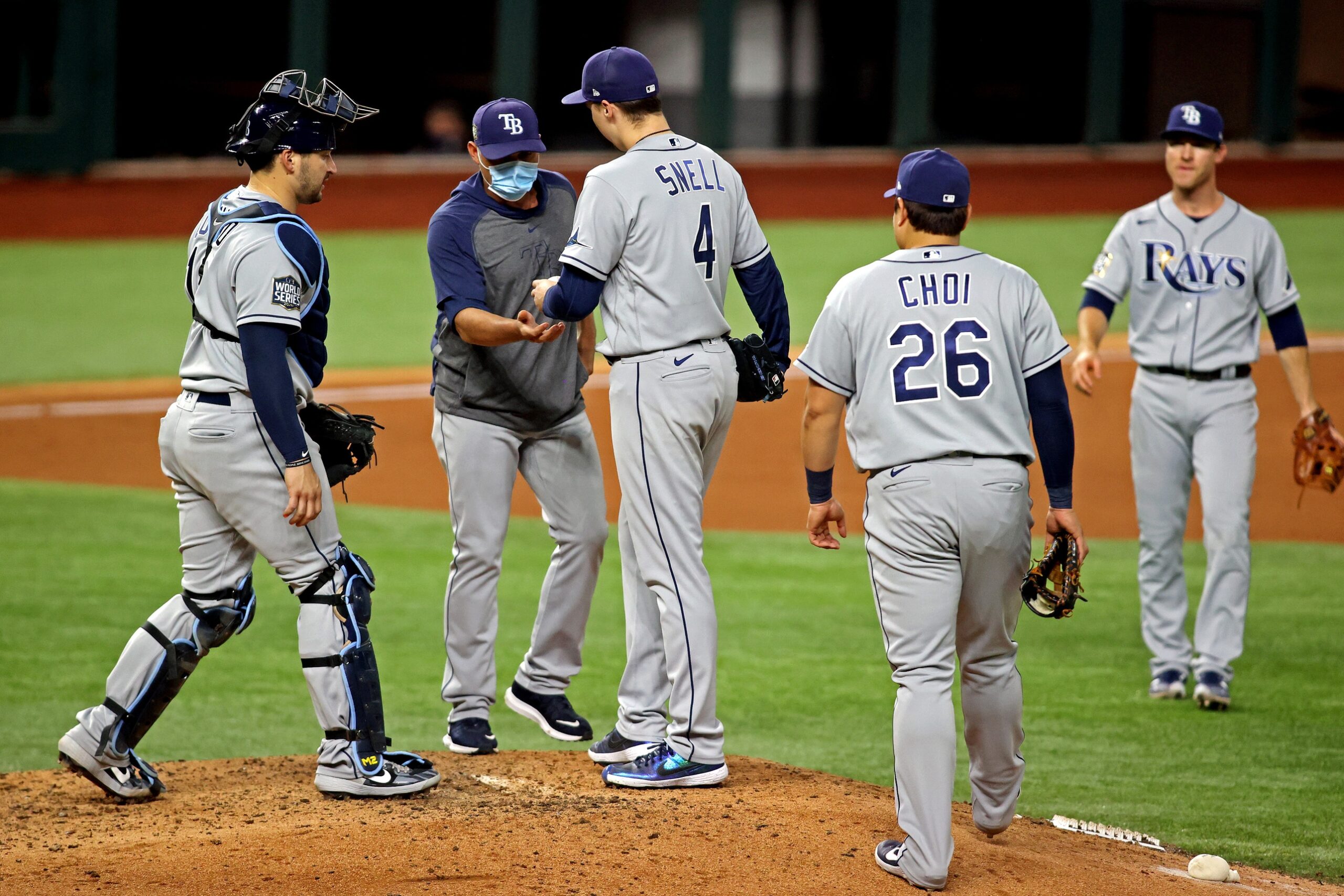 9/10/22 Game-Used Home White Jersey: Blake Snell 4 IP, 7 H, 5 ER, 3 BB and  5 Strike Outs vs Los Angeles Dodgers