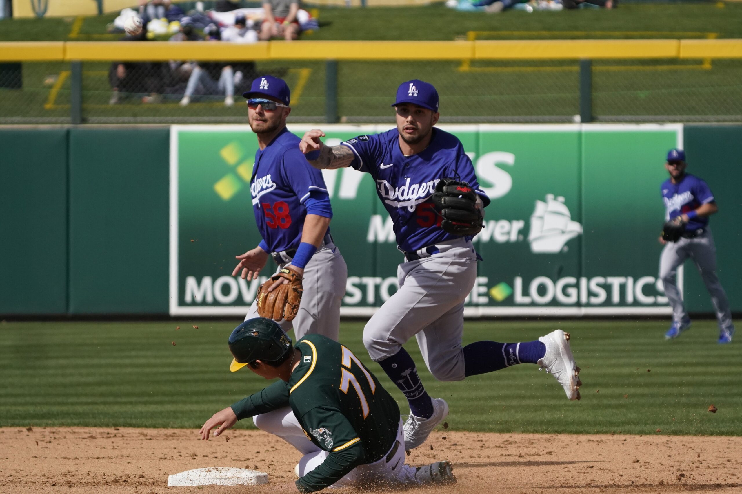 Los Angeles Dodgers infielder Trea Turner in a dugout during the MLB