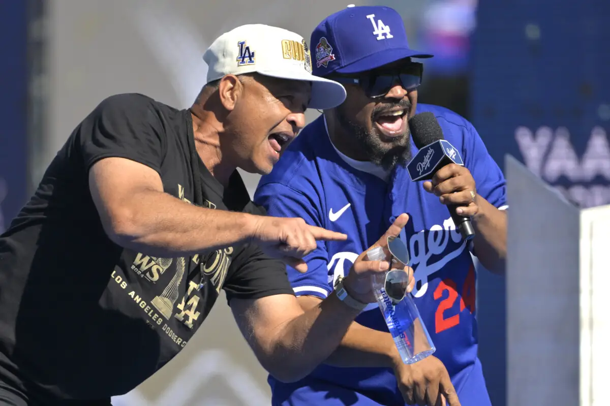 Ice Cube Lights Up Dodger Stadium During World Series Parade