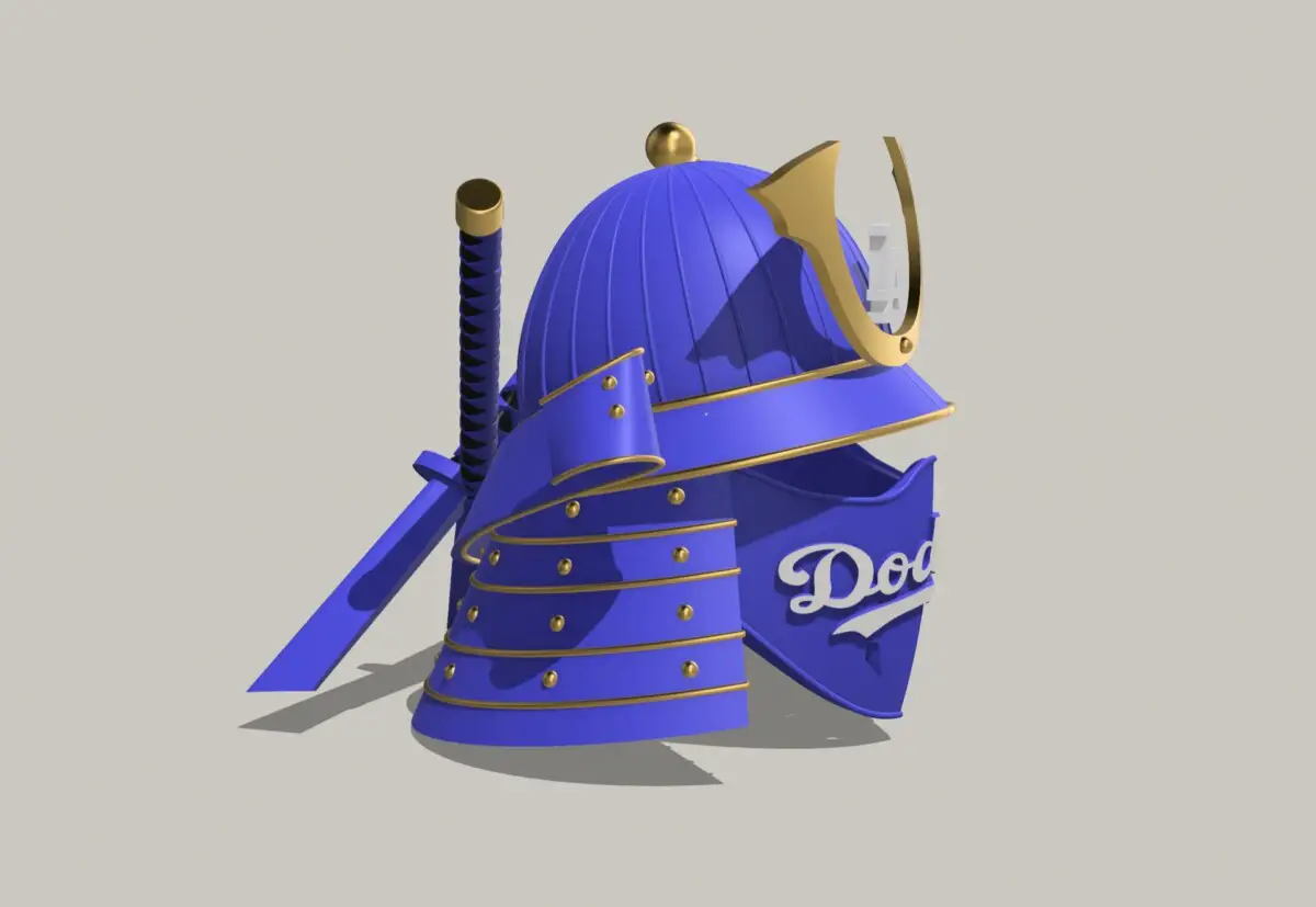 Dodgers Samurai Helmet Side View