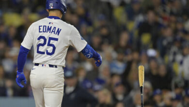Dodgers’ Tommy Edman Aggravated Ankle Injury, Unlikely to Play Outfield for Now