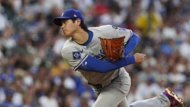 Dodgers’ Shohei Ohtani Removed From Game in 8th Inning After He Was Hit By Comebacker Earlier