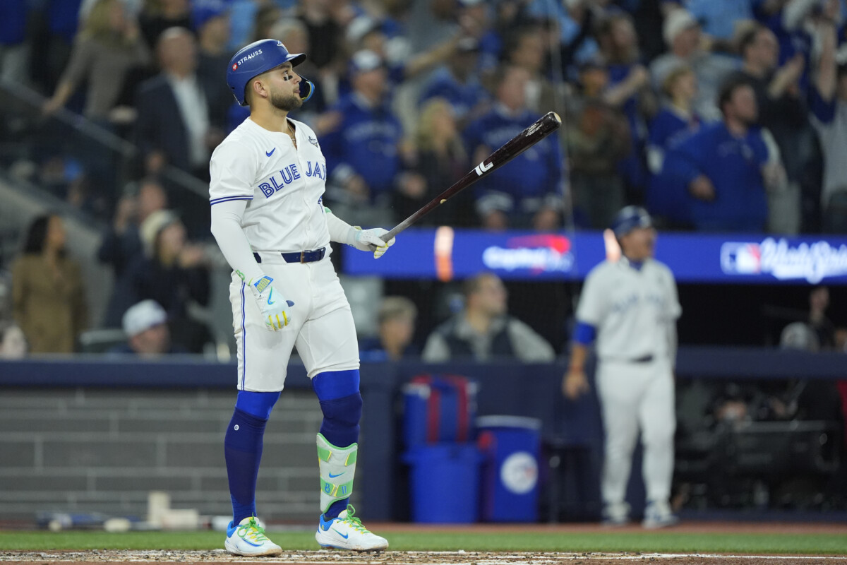 Newly signed New York Mets infielder Bo Bichette playing against the Los Angeles Dodgers in the 2025 World Series.