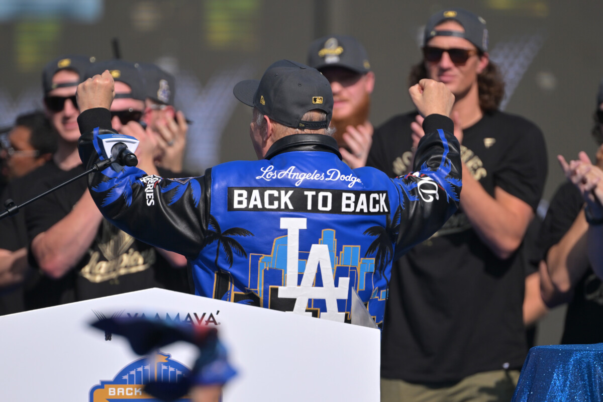 Los Angeles Dodgers president Stan Kasten at the Dodgers' back-to-back World Series celebration in 2025.