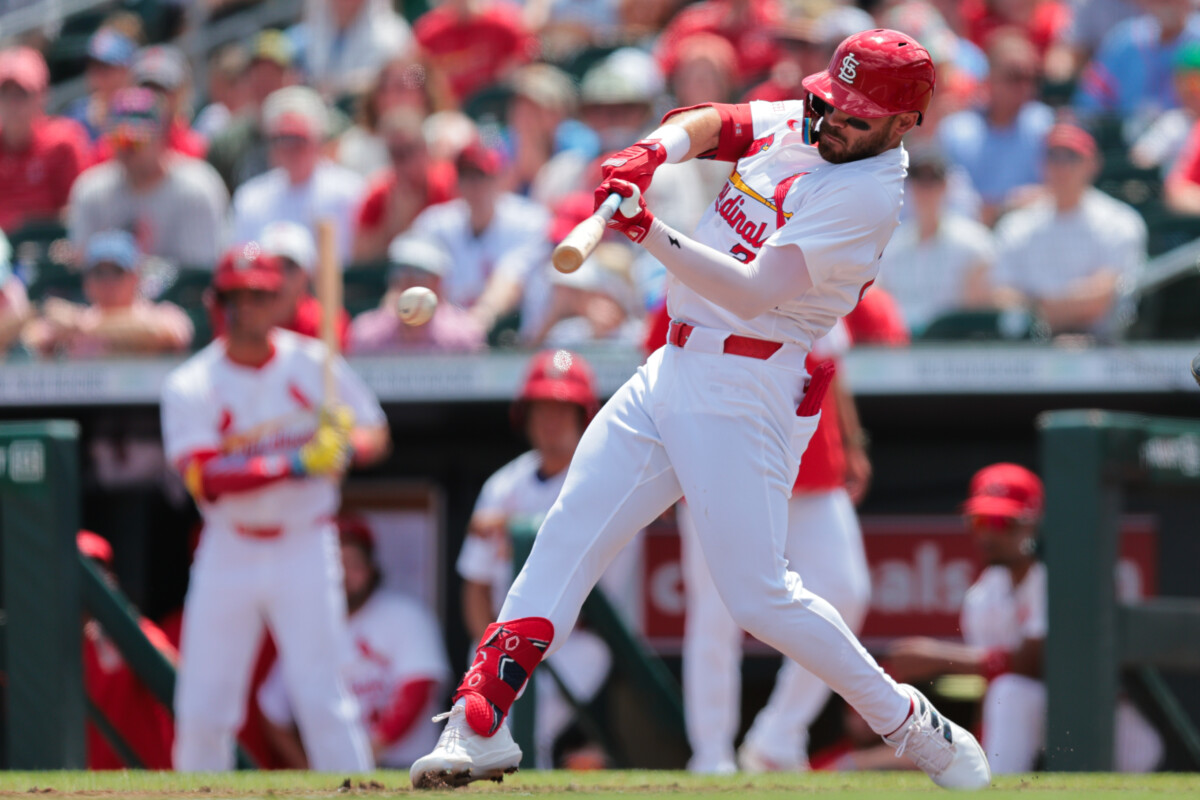 Former Los Angeles Dodgers outfielder Michael Siani with the St. Louis Cardinals during spring training in 2025