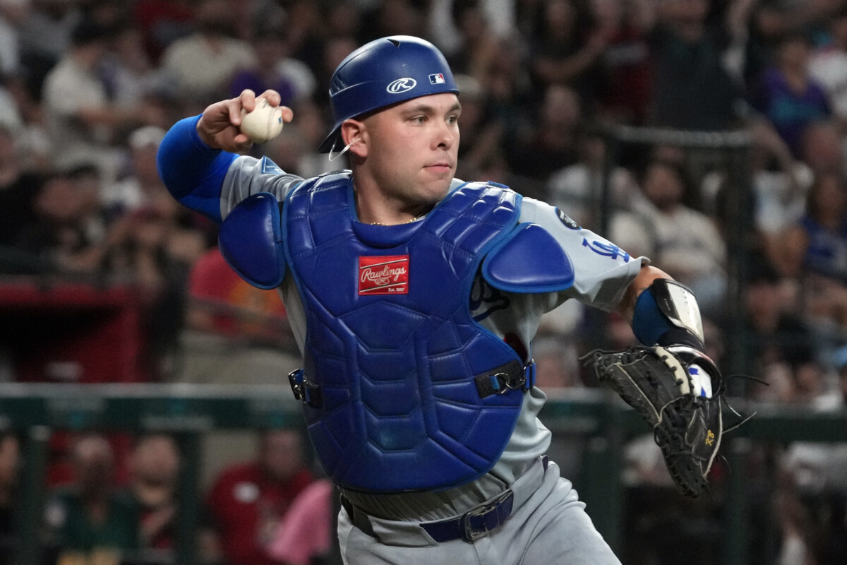 Los Angeles Dodgers catcher Ben Rortvedt in 2025.