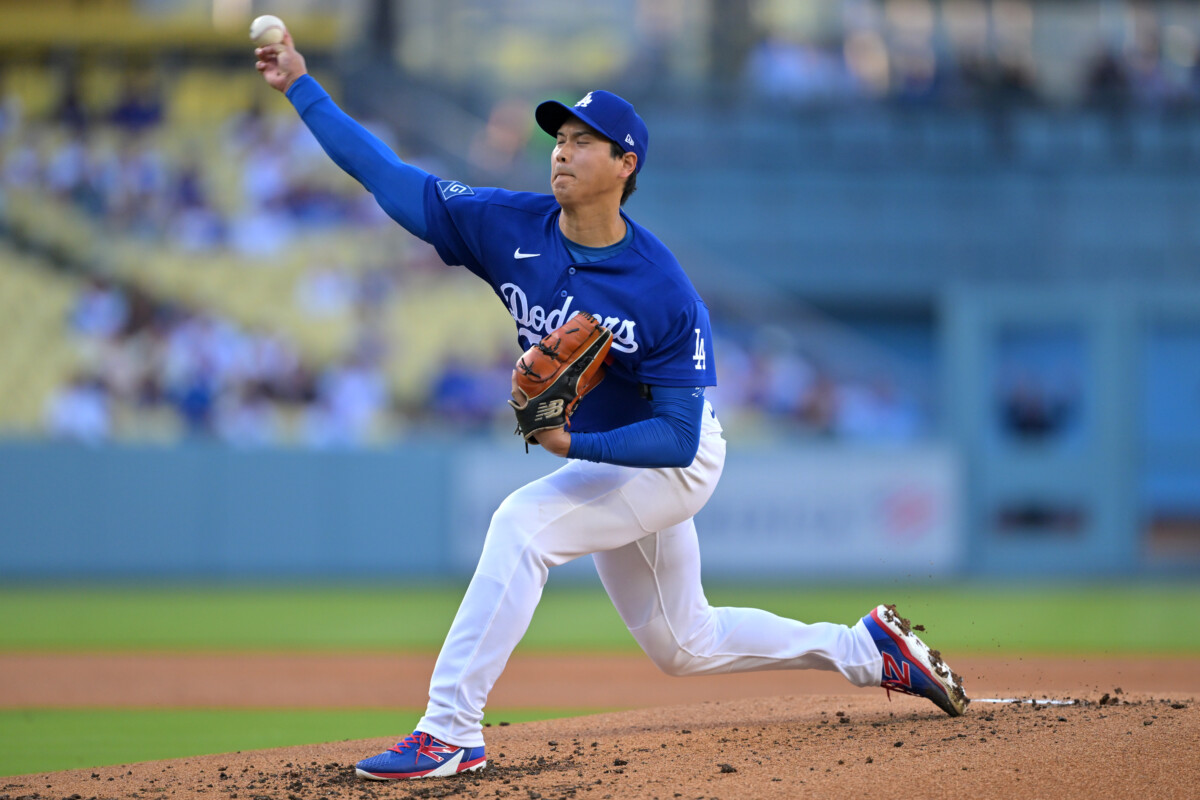 Mar 24, 2026; Los Angeles, California, USA; Los Angeles Dodgers two-way player Shohei Ohtani (17) delivers a pitch in the second inning against the Los Angeles Angels at Dodger Stadium. Mandatory Credit: Jayne Kamin-Oncea-Imagn Images