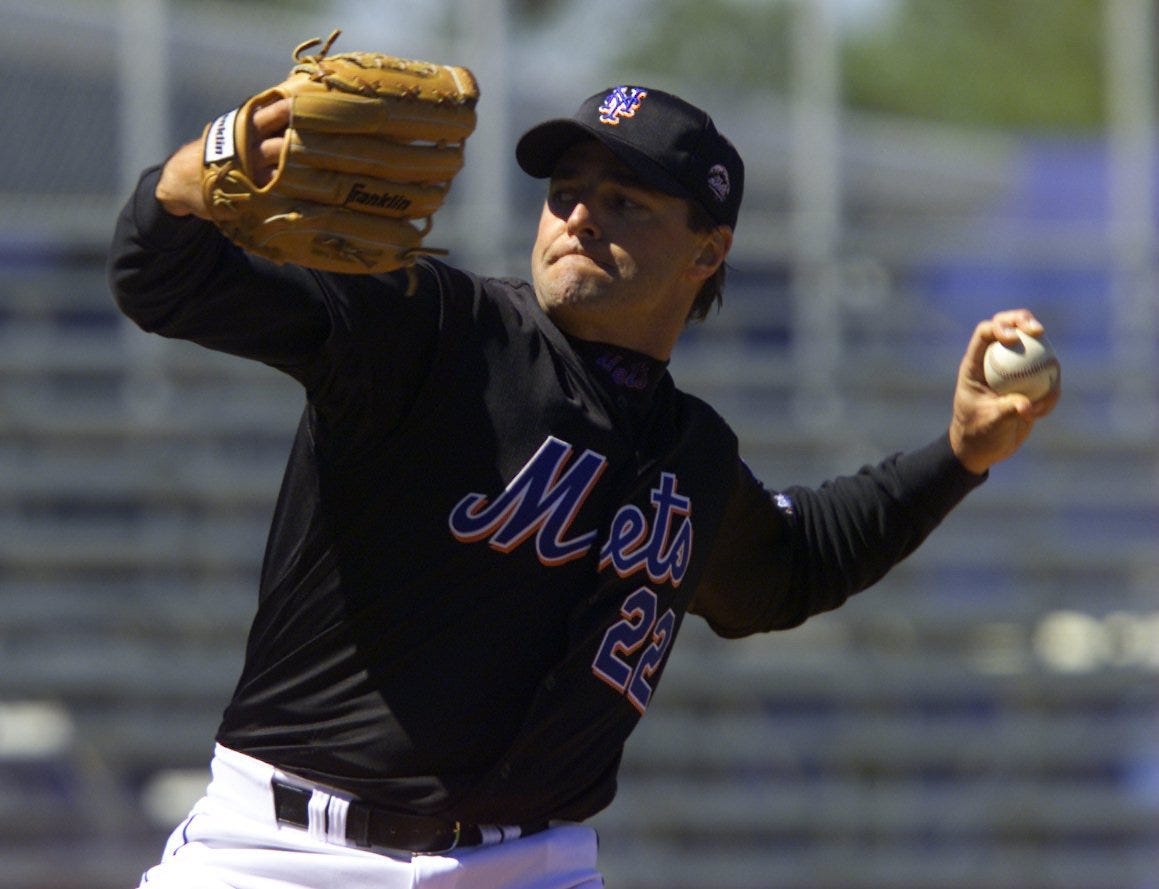 Mets pitcher Al Leiter pitches during a Spring Training game against the Florida Marlins in Port St. Lucie, Florida Tuesday March 6, 2001.