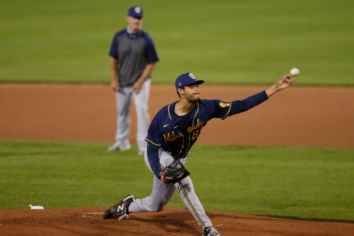 Antoine Kelly (88) throws a pitch at the Brewers' alternate training camp on Tuesday, July 28, 2020, at Fox Cities Stadium in Grand Chute, Wis. Alex Martin/USA TODAY NETWORK-Wisconsin