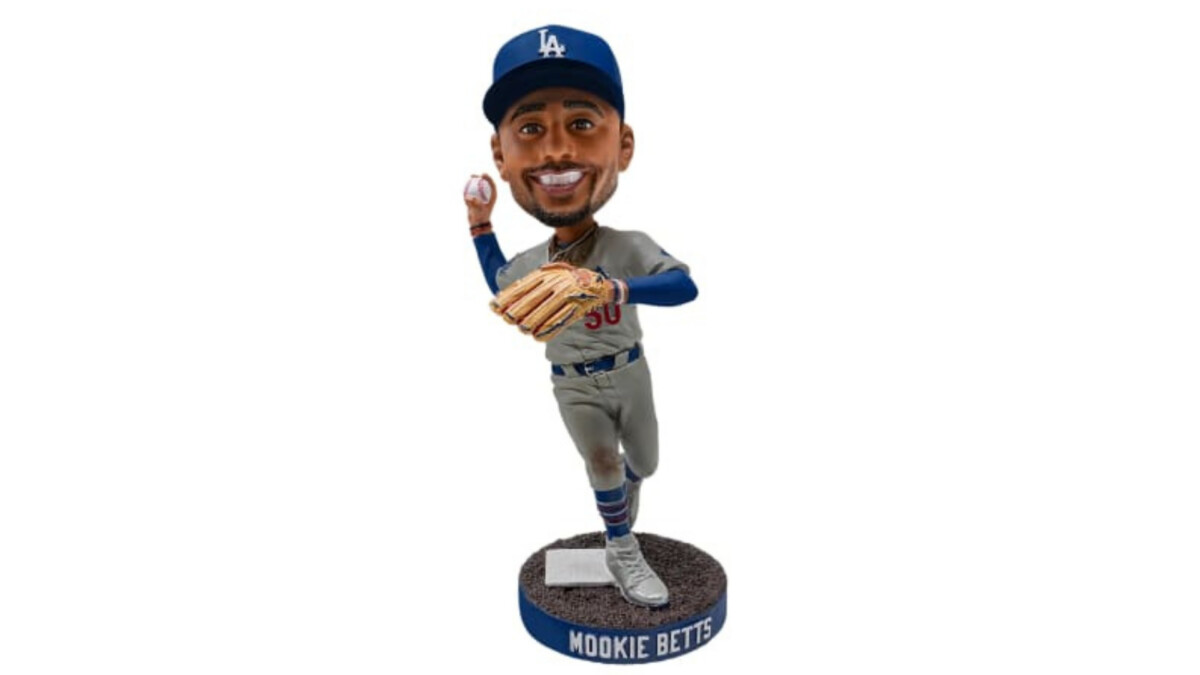 The Mookie Betts "Game 7 Double Play" bobblehead was given out at Dodger Stadium on June 19, 2026. Credit: Dodgers