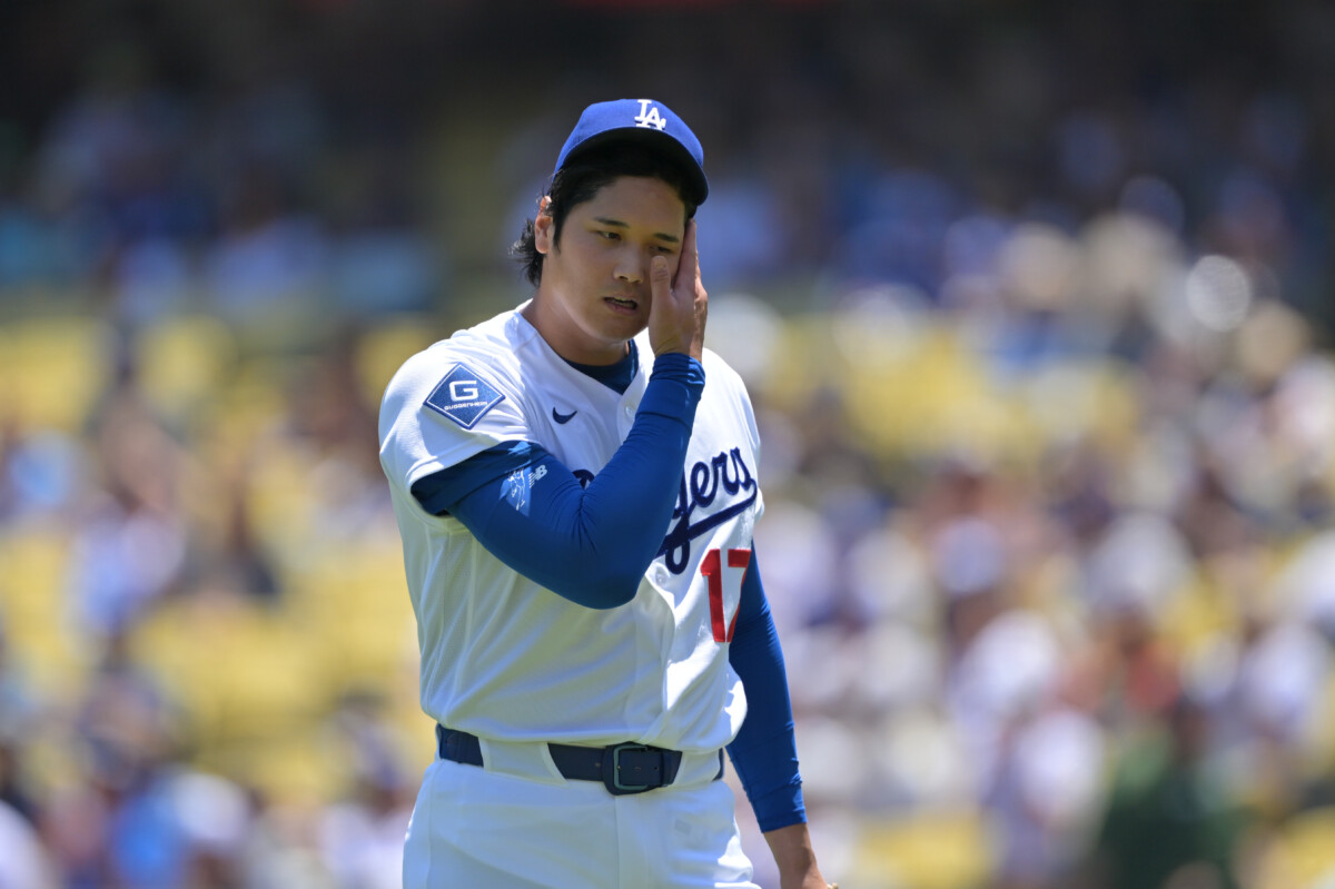 Jun 17, 2026; Los Angeles, California, USA; Los Angeles Dodgers starting pitcher Shohei Ohtani (17) walks back to the dugout following the first inning against the Tampa Bay Rays at Dodger Stadium. Mandatory Credit: Jayne Kamin-Oncea-Imagn Images