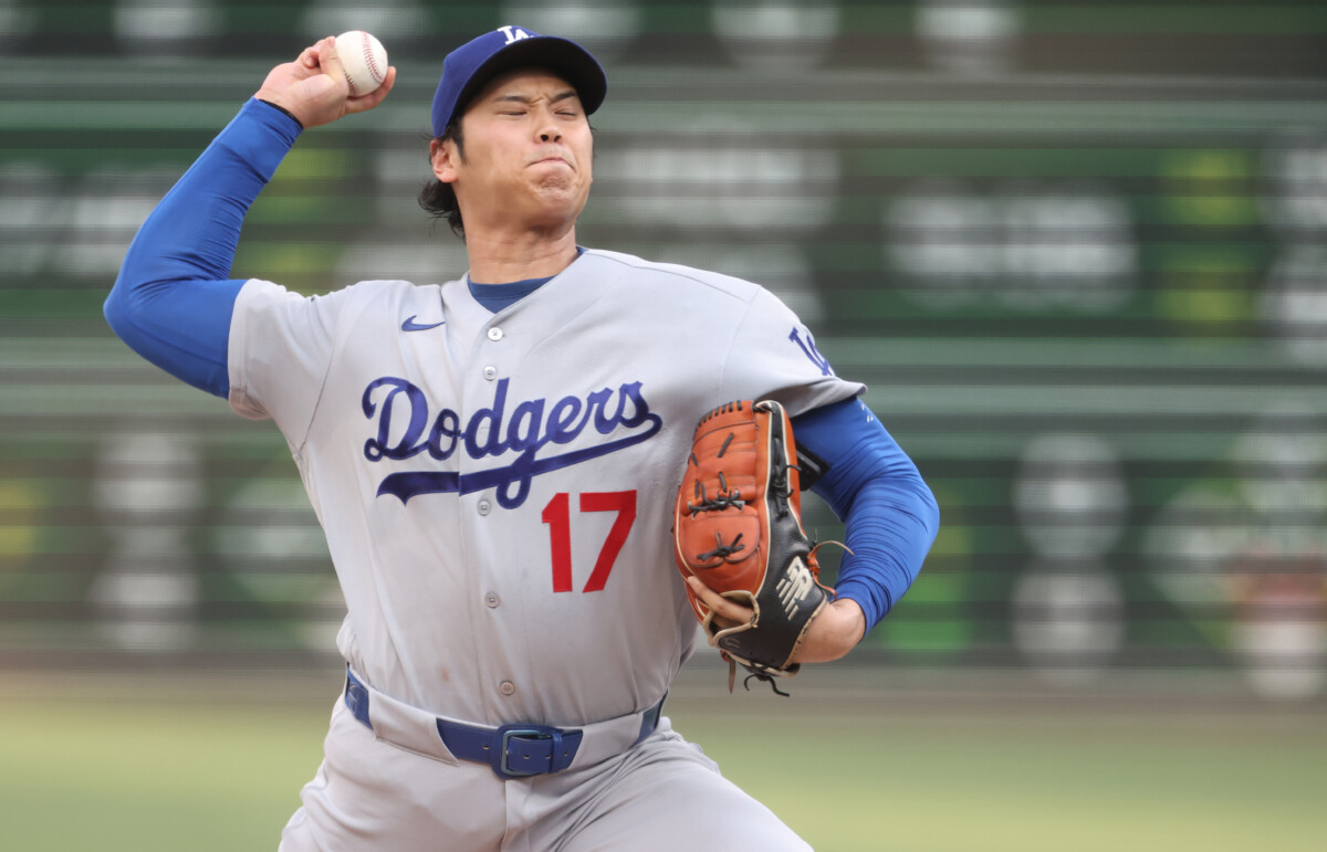 Jun 10, 2026; Pittsburgh, Pennsylvania, USA; Los Angeles Dodgers two-way player Shohei Ohtani (17) delivers a pitch against the Pittsburgh Pirates during the first inning at PNC Park. Mandatory Credit: Charles LeClaire-Imagn Images