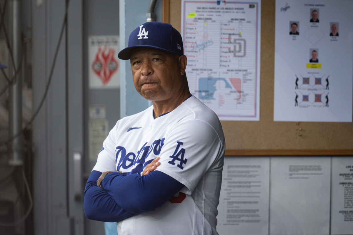 Jul 3, 2026; Los Angeles, California, USA; Los Angeles Dodgers manager Dave Roberts (30) during a game against the San Diego Padres at Dodger Stadium. Mandatory Credit: Jon Endow-Imagn Images