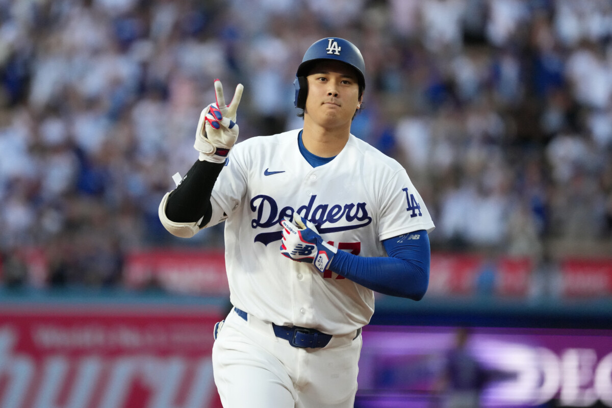 Jul 6, 2026; Los Angeles, California, USA; Los Angeles Dodgers designated hitter Shohei Ohtani (17) runs after hitting a two run home run against the Colorado Rockies in the third inning at Dodger Stadium. Mandatory Credit: Kirby Lee-Imagn Images