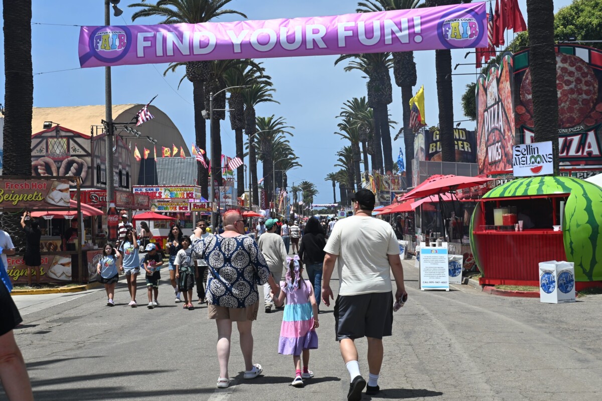 People enter the Ventura County Fair on July 29, 2026, opening day of the event's 12-day run.