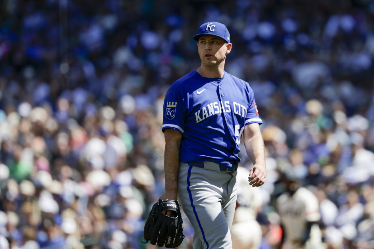 May 3, 2026; Seattle, Washington, USA; Kansas City Royals starting pitcher Kris Bubic (50) walks to the dugout following the sixth inning against the Seattle Mariners at T-Mobile Park. Mandatory Credit: Joe Nicholson-Imagn Images