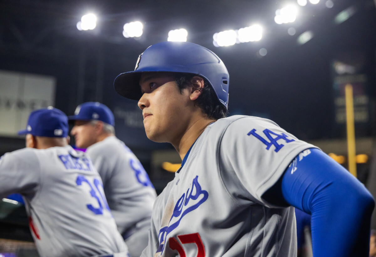 Aug 7, 2026; Phoenix, Arizona, USA; Los Angeles Dodgers designated hitter Shohei Ohtani (17) against the Arizona Diamondbacks at Chase Field. Mandatory Credit: Mark J. Rebilas-Imagn Images