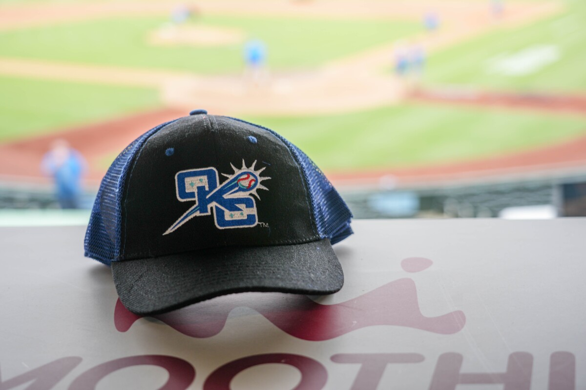New logos adorn hats during the home opener Minor League baseball game between the Oklahoma City Comets and the El Paso Chihuahuas at Chickasaw Bricktown Ballpark in Oklahoma City on Tuesday, April 1, 2025.