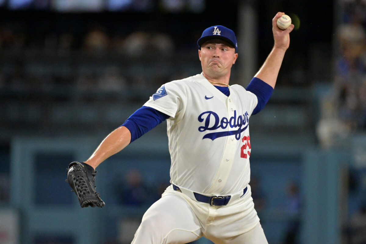 Sep 8, 2026; Los Angeles, California, USA; Los Angeles Dodgers pitcher Tarik Skubal (29) pitches against the against the Cincinnati Reds at Dodger Stadium. Mandatory Credit: Jayne Kamin-Oncea-Imagn Images