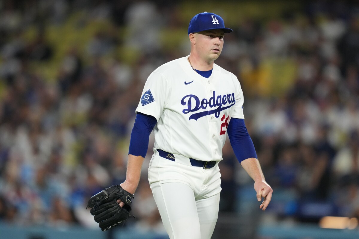 Sep 3, 2026; Los Angeles, California, USA;  Los Angeles Dodgers starting pitcher Tarik Skubal (29) walks to the dugout after being removed from the game against the St. Louis Cardinals during the sixth inning at Dodger Stadium.  Mandatory Credit: Kirby Lee-Imagn Images